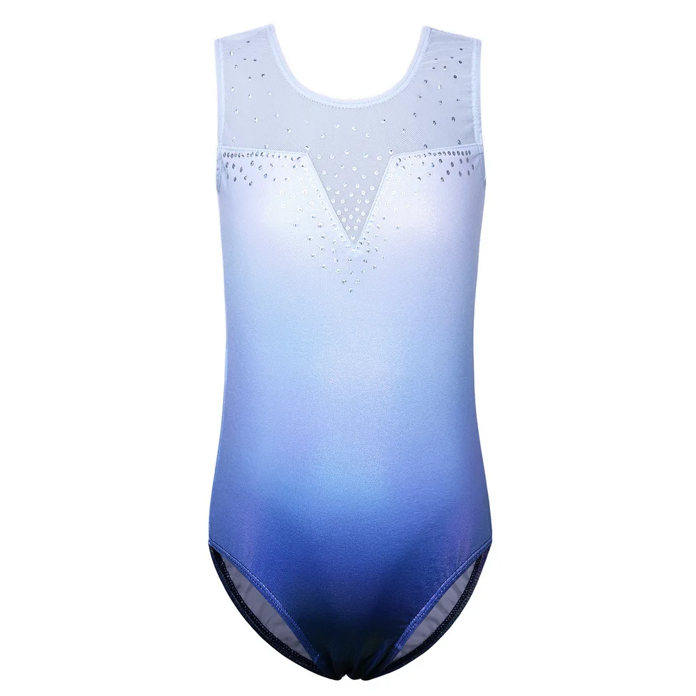 Toddler Girls Leotards for Gymnastics Ballet Sleeveless Mesh Sequins Dance Leotard Tank Kids Athlete Sports Bodysuit